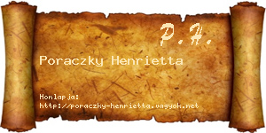 Poraczky Henrietta névjegykártya