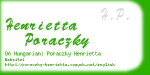 henrietta poraczky business card